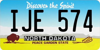 ND license plate IJE574