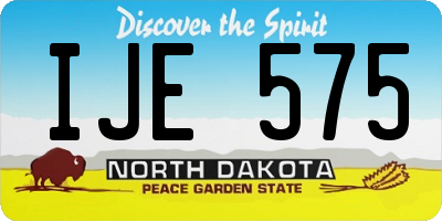 ND license plate IJE575