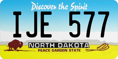 ND license plate IJE577