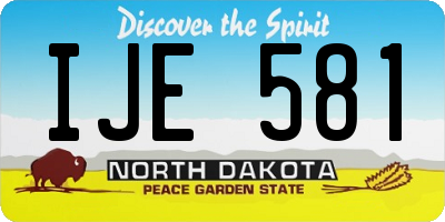 ND license plate IJE581