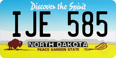 ND license plate IJE585