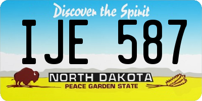 ND license plate IJE587
