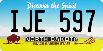 ND license plate IJE597