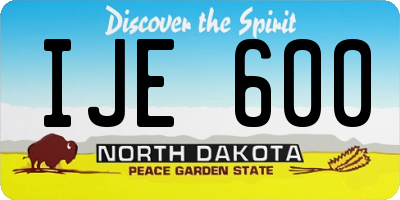 ND license plate IJE600