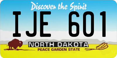 ND license plate IJE601