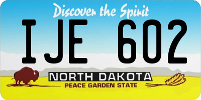 ND license plate IJE602