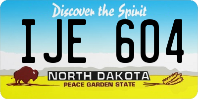 ND license plate IJE604