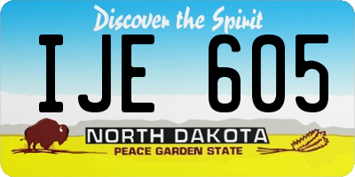 ND license plate IJE605