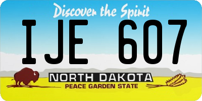 ND license plate IJE607