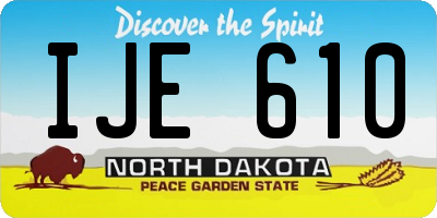 ND license plate IJE610