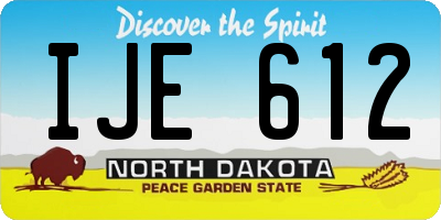 ND license plate IJE612