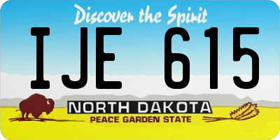 ND license plate IJE615