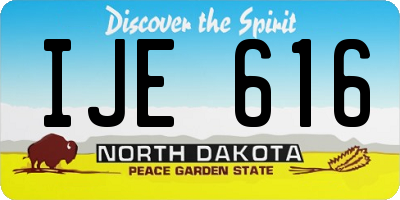 ND license plate IJE616