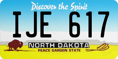 ND license plate IJE617