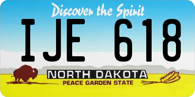 ND license plate IJE618