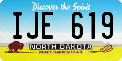 ND license plate IJE619