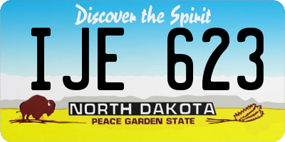 ND license plate IJE623