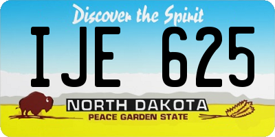 ND license plate IJE625