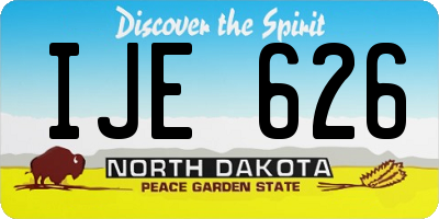 ND license plate IJE626