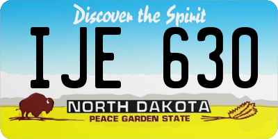 ND license plate IJE630