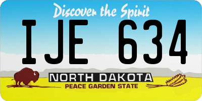 ND license plate IJE634