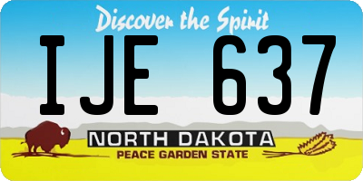 ND license plate IJE637