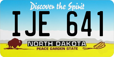 ND license plate IJE641