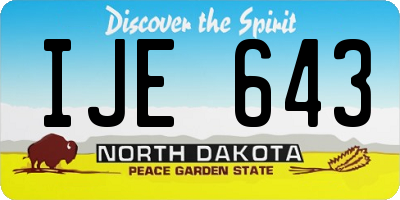ND license plate IJE643