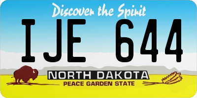 ND license plate IJE644