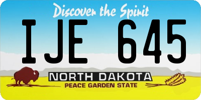 ND license plate IJE645
