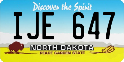 ND license plate IJE647