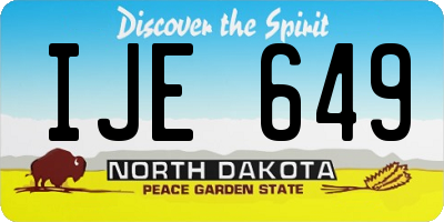 ND license plate IJE649