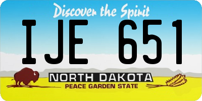 ND license plate IJE651
