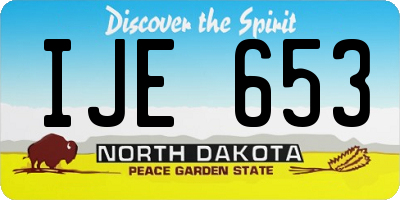 ND license plate IJE653
