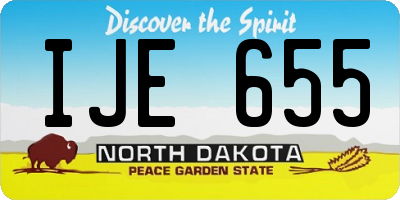 ND license plate IJE655