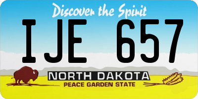 ND license plate IJE657