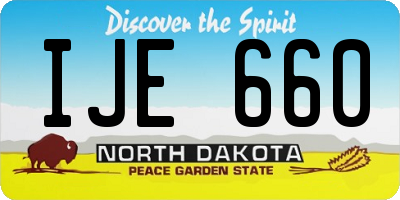 ND license plate IJE660