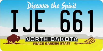 ND license plate IJE661
