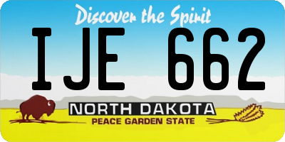ND license plate IJE662