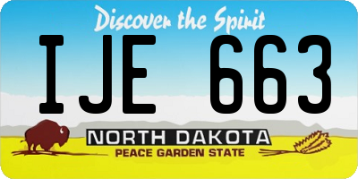 ND license plate IJE663