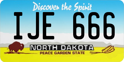 ND license plate IJE666