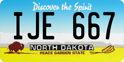 ND license plate IJE667