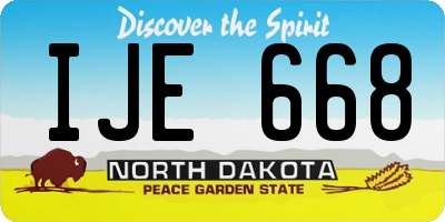 ND license plate IJE668