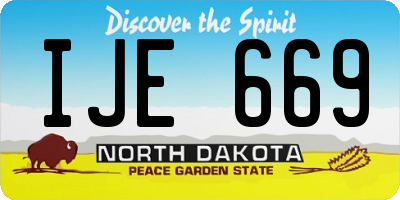 ND license plate IJE669