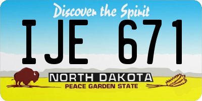 ND license plate IJE671