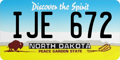 ND license plate IJE672