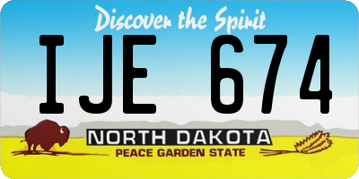 ND license plate IJE674