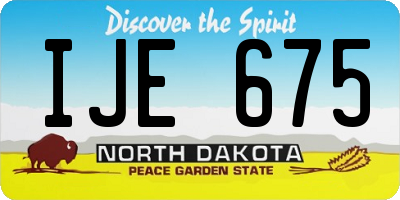 ND license plate IJE675