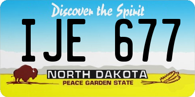 ND license plate IJE677