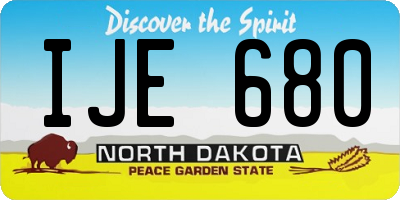ND license plate IJE680